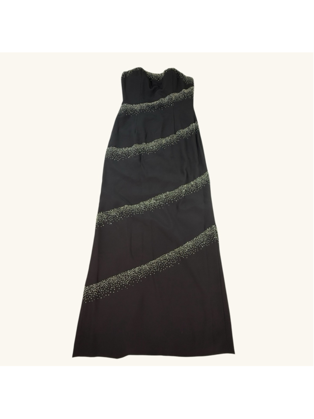 Tiffany Designs Black Strapless Beaded Formal Gown Women’s Size 8 Maxi Dress